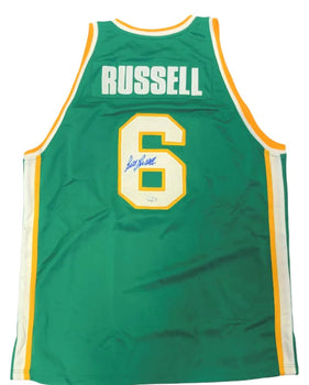Bill Russell Autographed Usf Green Jersey