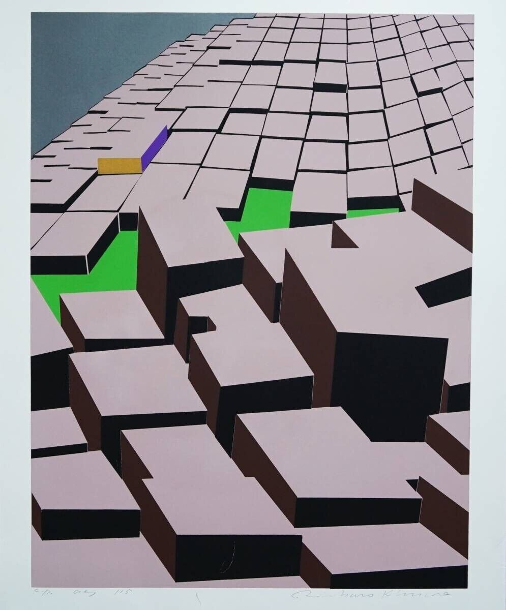 Risaburo Kimura Signed Original Serigraph Screenprint City-115 Edition Ap 1970