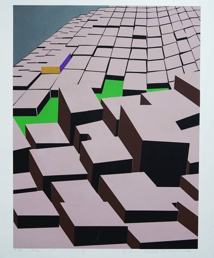 Risaburo Kimura Signed Original Serigraph Screenprint City-115 Edition Ap 1970