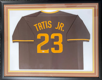 Fernando Tatis Jr. Autographed Framed San Diego Padres Custom Jersey (Bvg)