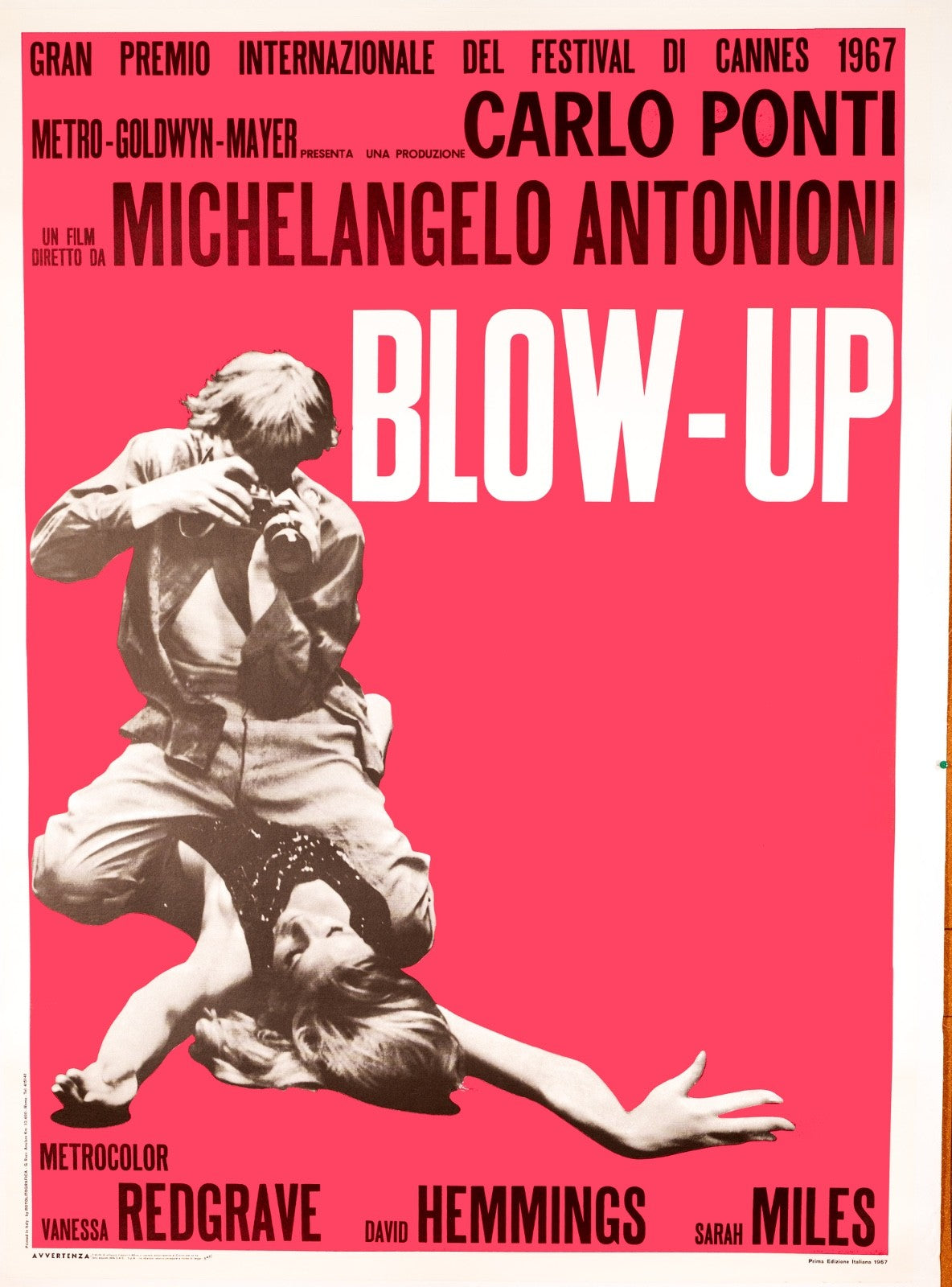 Blowup By Michelangelo Antonioni Original 1970 Italian Cinema Poster Carlo Ponti