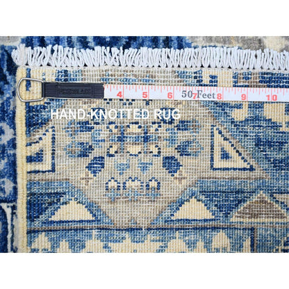 5'7"X9'2" Little Boy Blue Soft Wool Hand Knotted Finer Peshawar Rug