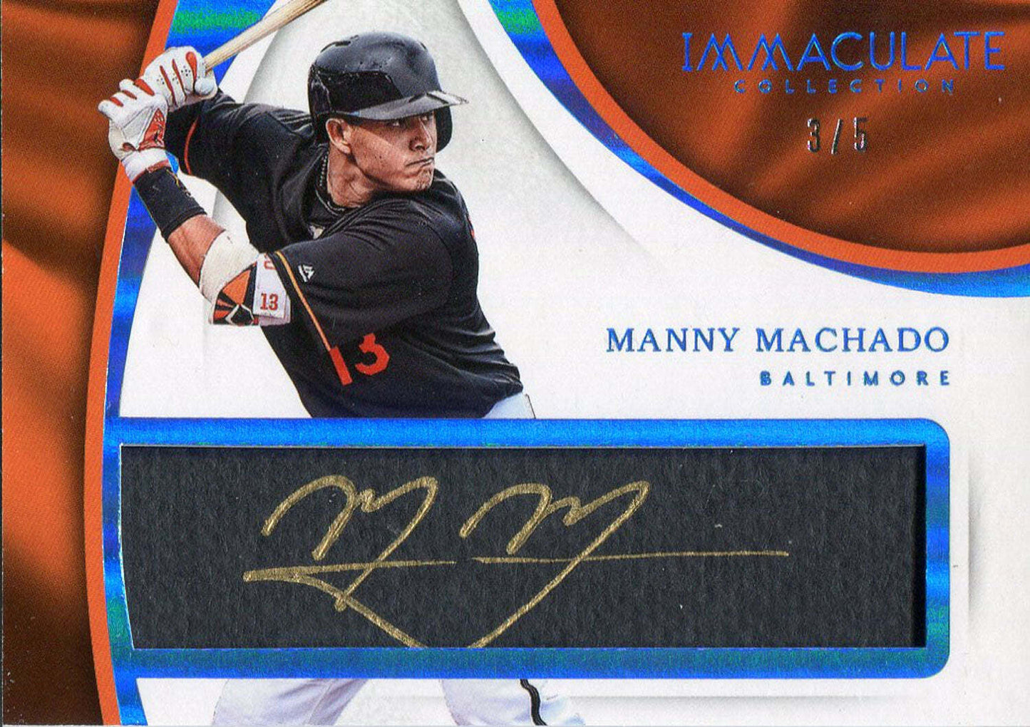 Manny Machado Autographed 2017 Panini Immaculate