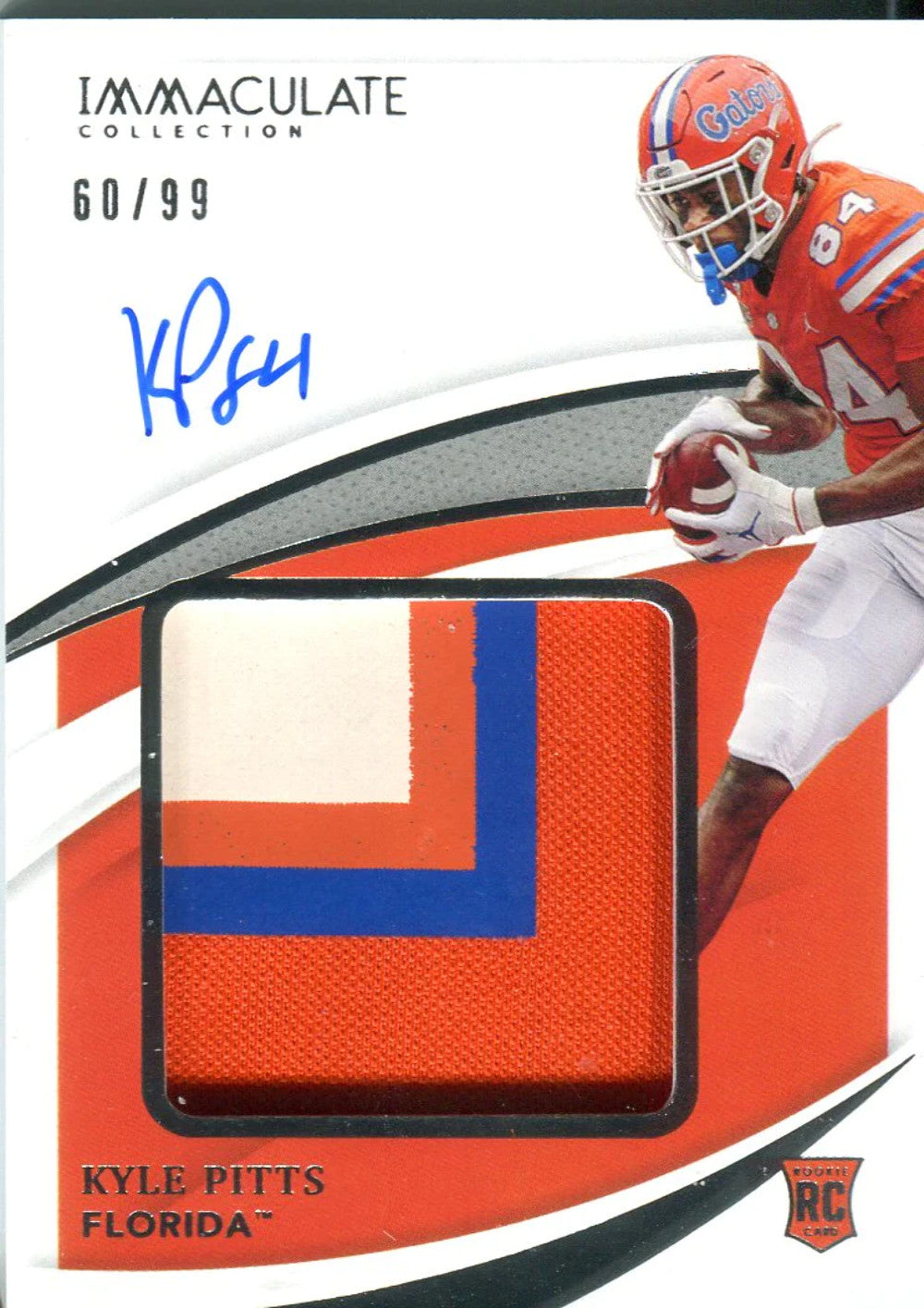 Kyle Pitts 2021 Panini Immaculate Collegiate Autographed Game Worn Jersey Rookie