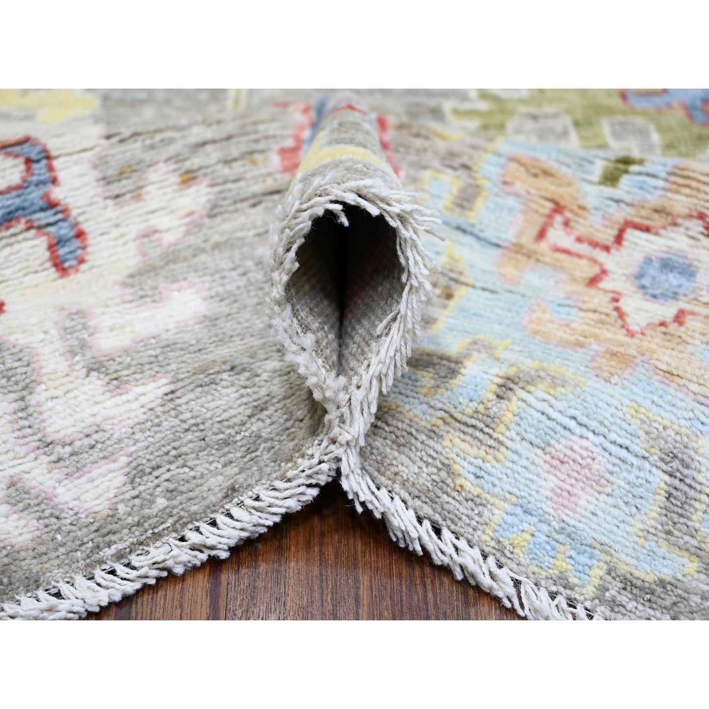 8'1"X10'8" Taupe Afghan Angora Oushak Soft Wool Hand Knotted Oriental Rug