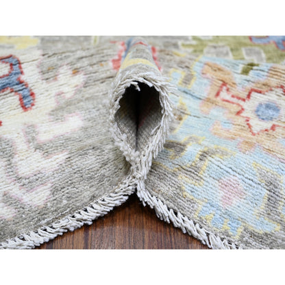 8'1"X10'8" Taupe Afghan Angora Oushak Soft Wool Hand Knotted Oriental Rug
