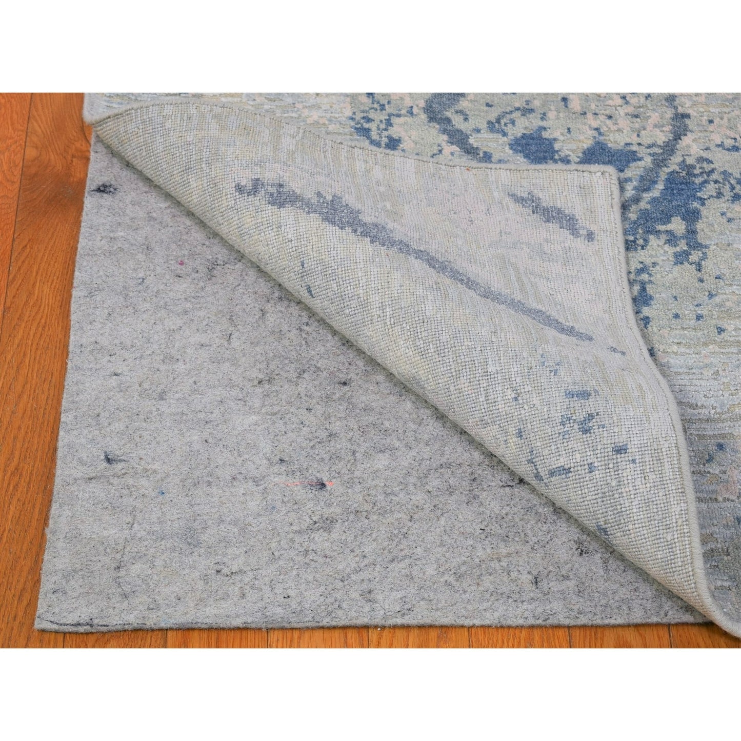 10'X14'3" Large Elements Pastels Modern Silk & Textured Wool Handmade Rug