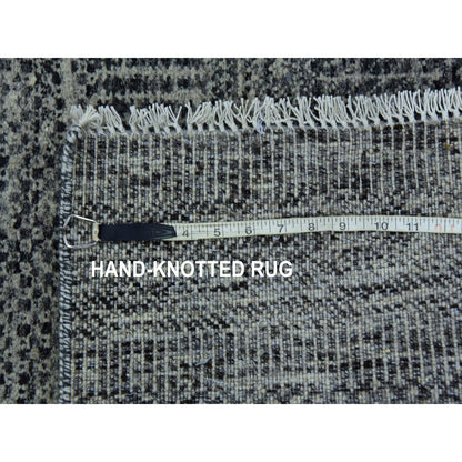 2'5"X32'3" Gray Hand Knotted Undyed Wool Grass Design Xl Runner Rug