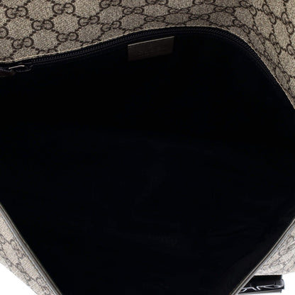 Gucci Double Buckle Messenger Bag Gg Coated Canvas Medium