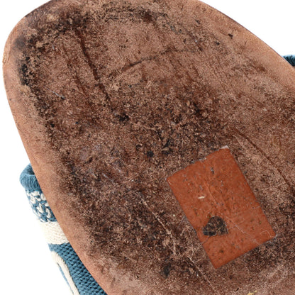 Christian Dior Women'S Dway Flat Sandals Embroidered Canvas