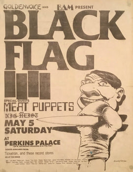 Black Flag Vintage Flyer Poster By Raymond Pettibon Meat Puppets