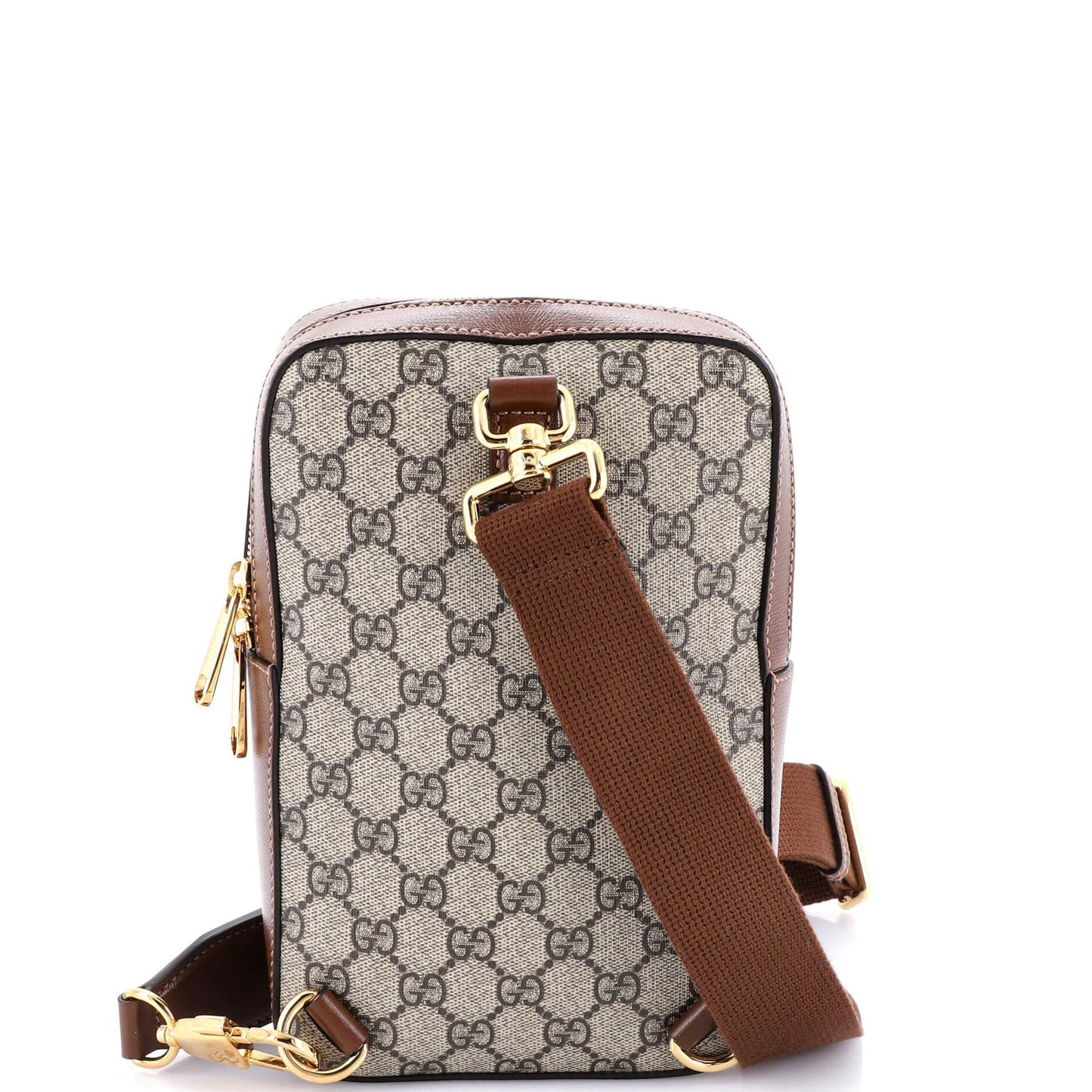 Gucci Interlocking G Patch Sling Bag Gg Coated Canvas Small