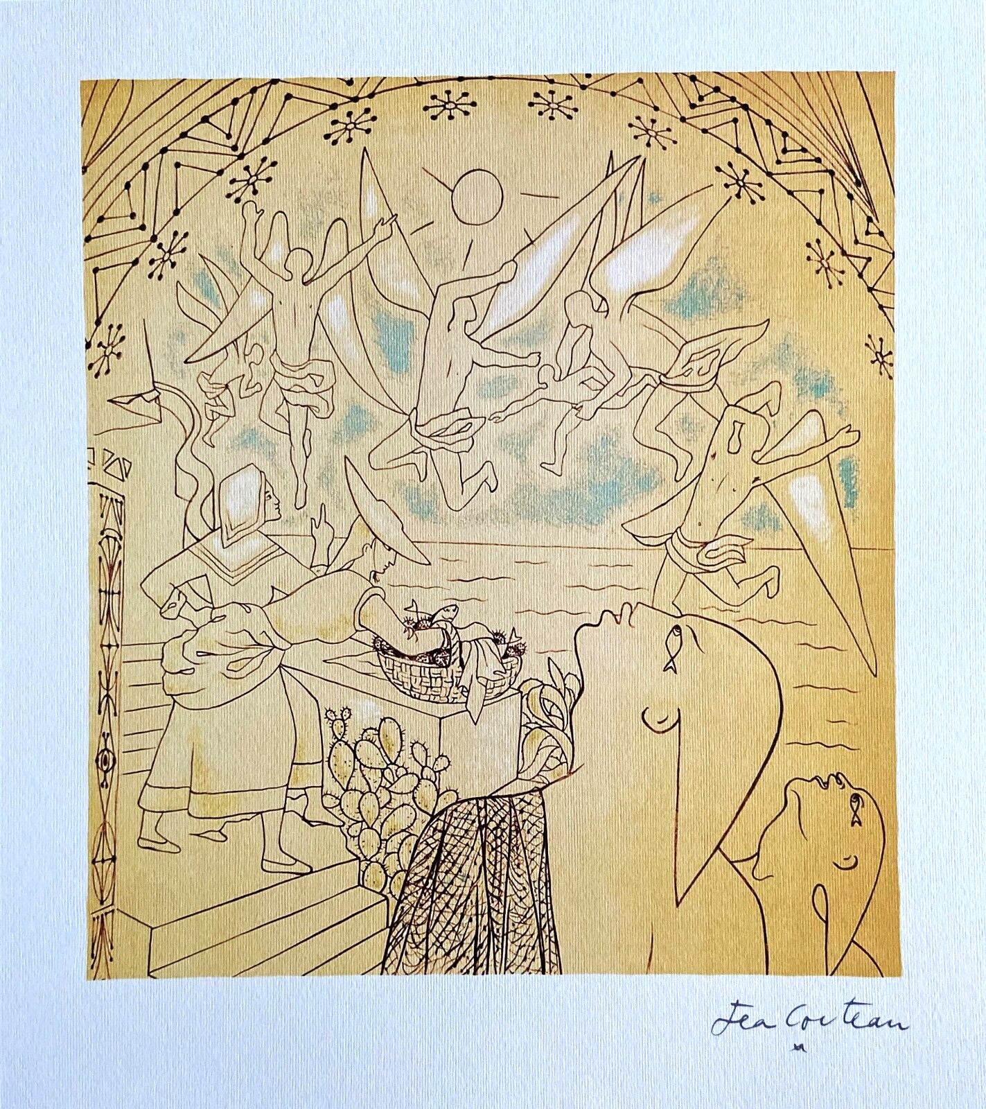 Jean Cocteau Lithograph 1965 Numbered Signed