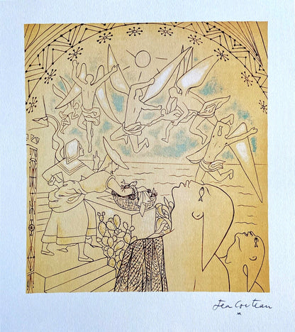 Jean Cocteau Lithograph 1965 Numbered Signed