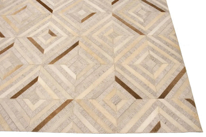 Patchwork Modern Cowhide Leather Rug Contemporary