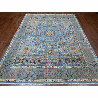 8'X9'8" Blue 14Th Century Mamluk Dynasty Pattern Hand Knotted Wool Rug