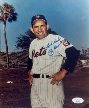 Yogi Berra Autographed Mets 8X10 Baseball Photo (Jsa)
