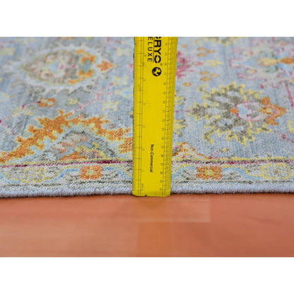 2'X3' Gray Sultanabad Reimagined 100% Wool Hand Knotted Mat Oriental Rug