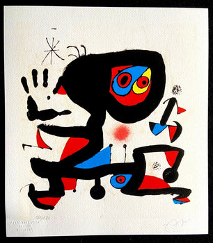 Joan Mir Lithograph Coa Signed Op Numbered Limited Stamp Published