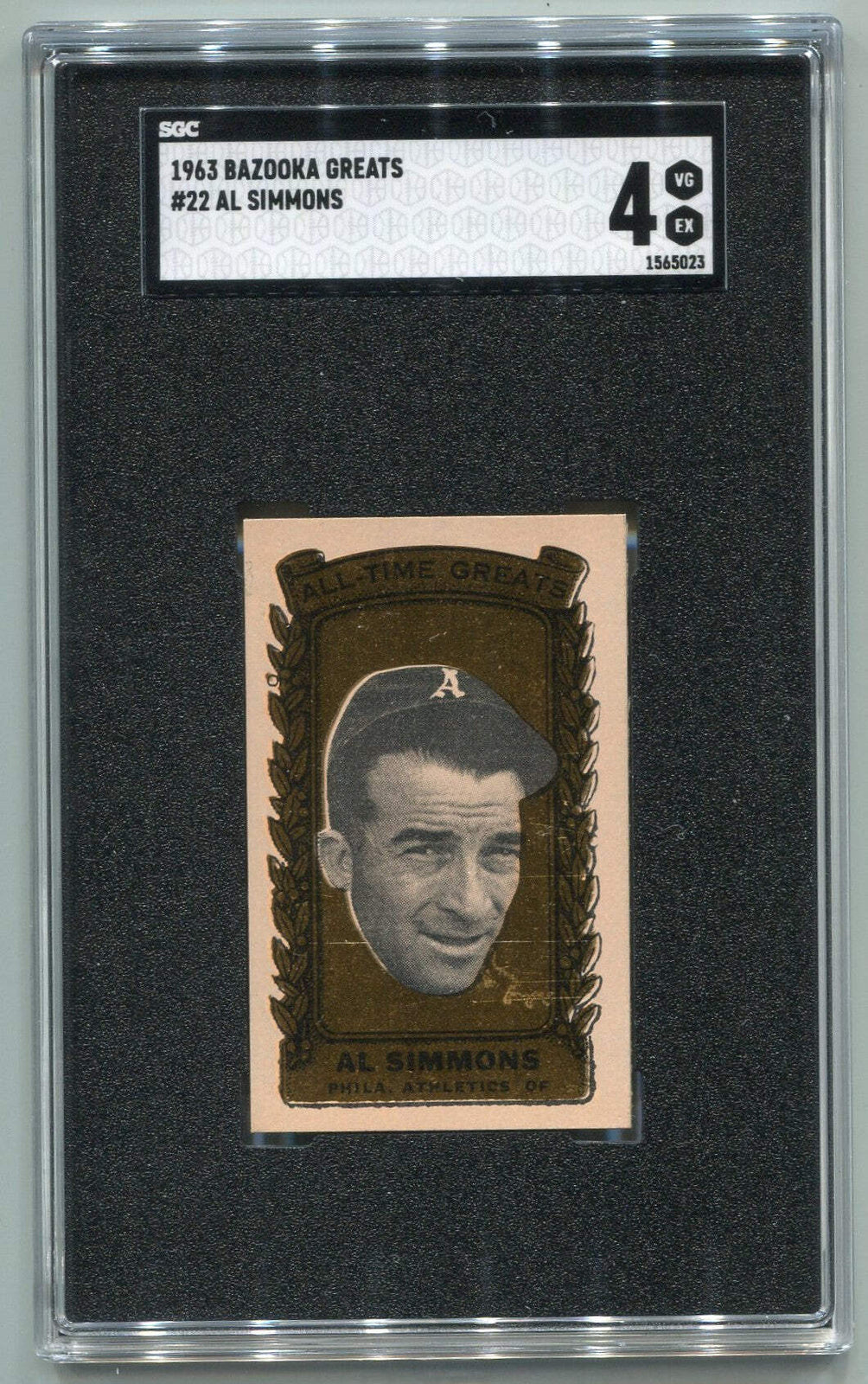 Al Simmons 1963 Bazooka Greats Card #22 Sgc Graded 4