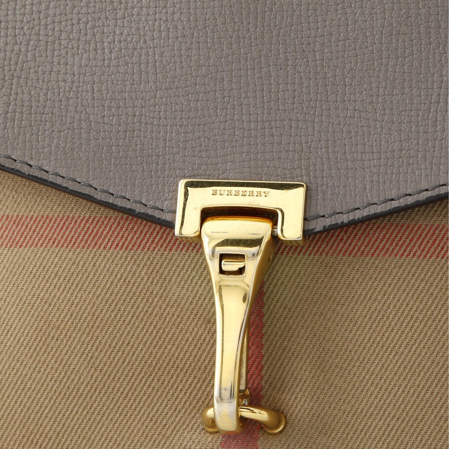 Burberry Macken Crossbody Bag Leather And House Check Canvas Small