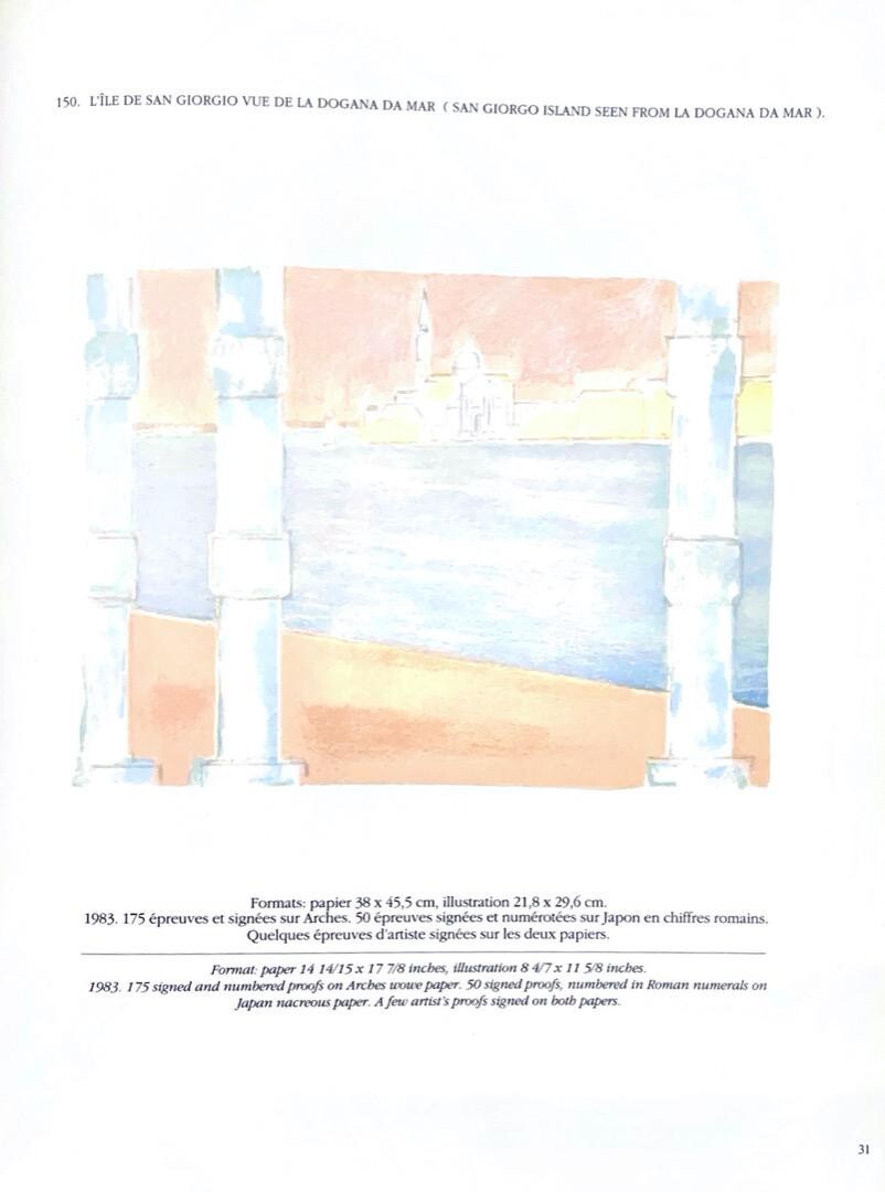 Bernard Cathelin Signed Original Lithograph "Dogana Sea" Art Print Framed