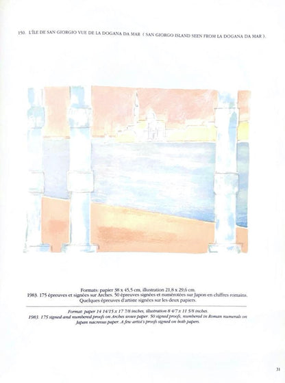 Bernard Cathelin Signed Original Lithograph "Dogana Sea" Art Print Framed