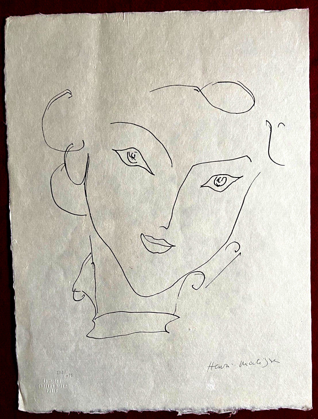 Pencil Henri Matisse Lithograph Hand Made C.O.A. Signed By Hand Numbered In