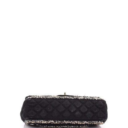 Chanel Classic Single Flap Bag Braided Quilted Denim Medium