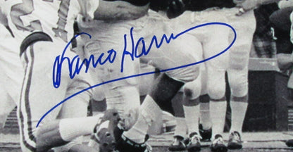 Franco Harris Autographed 16X20 B/W Photo Penn