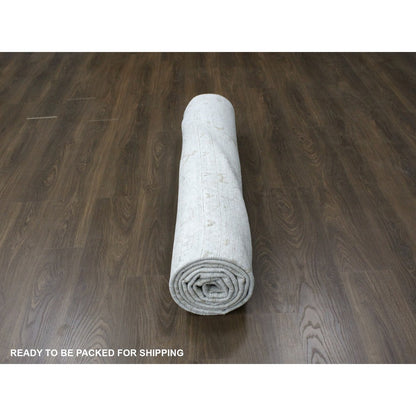 9'X12' Gray Vintage Tebraz All Over Design Hand Knotted Oxidized Wool Rug