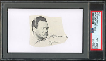 188244 Sid Luckman HOF Signed/ Auto Cut Photo on 3x5 Card Bears PSA/ DNA