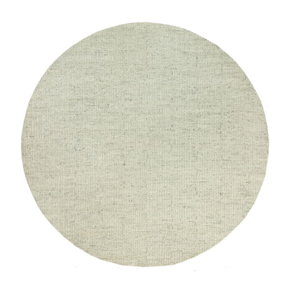 10'X10' Halo Gray Organic Wool Cord Plain Hand Woven Flat Weave Round Rug