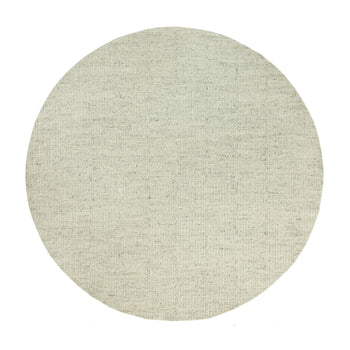 10'X10' Halo Gray Organic Wool Cord Plain Hand Woven Flat Weave Round Rug