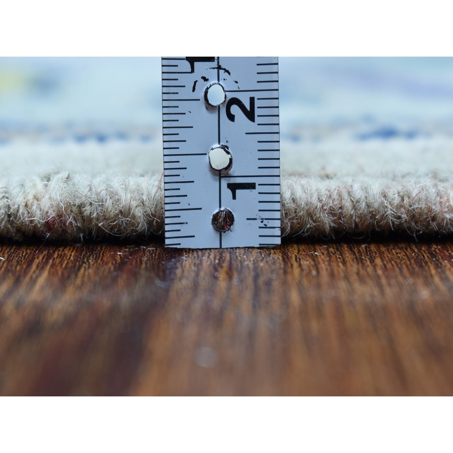 4'X5'9" Colorful Gray Fusion Kazak Pure Wool Hand Knotted Oriental Rug