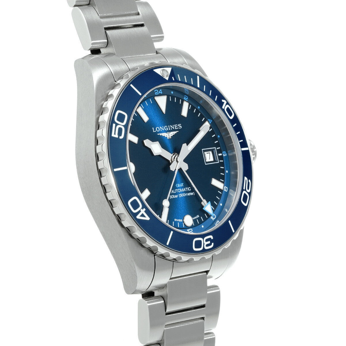 Longines Hydro Conquest Gmt L3.790.4.96.6 Blue Men'S Used Watch #2104