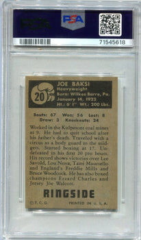 1951 Joe Baksi Topps Ringside #20 Psa 5 Card