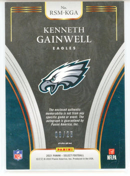 Kenneth Gainwell Autographed 2021 Panini Select Tie Dye Prizm Rookie Card #Rs-Kg