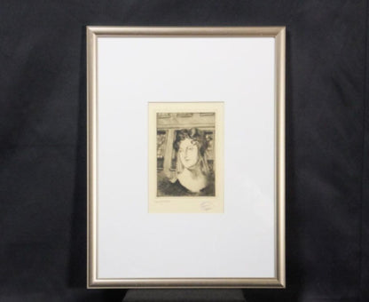 Clement Serveau Signed Drypoint Etching "Lady Of Elegance" W/ Cf Paris Stamp