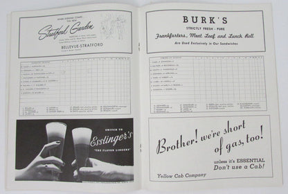1943 Baseball All-Star Game Program Vintage Rare