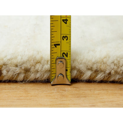 Rug 2'x3' White Denser Weave Wool Soft Touch Hand Knotted Runner Oriental