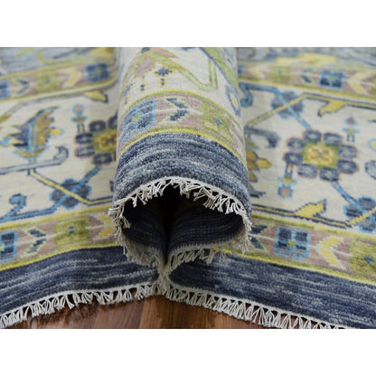 11'10"X14'9" Gray Oushak Weave 100% Wool Hand Knotted Oversized Rug