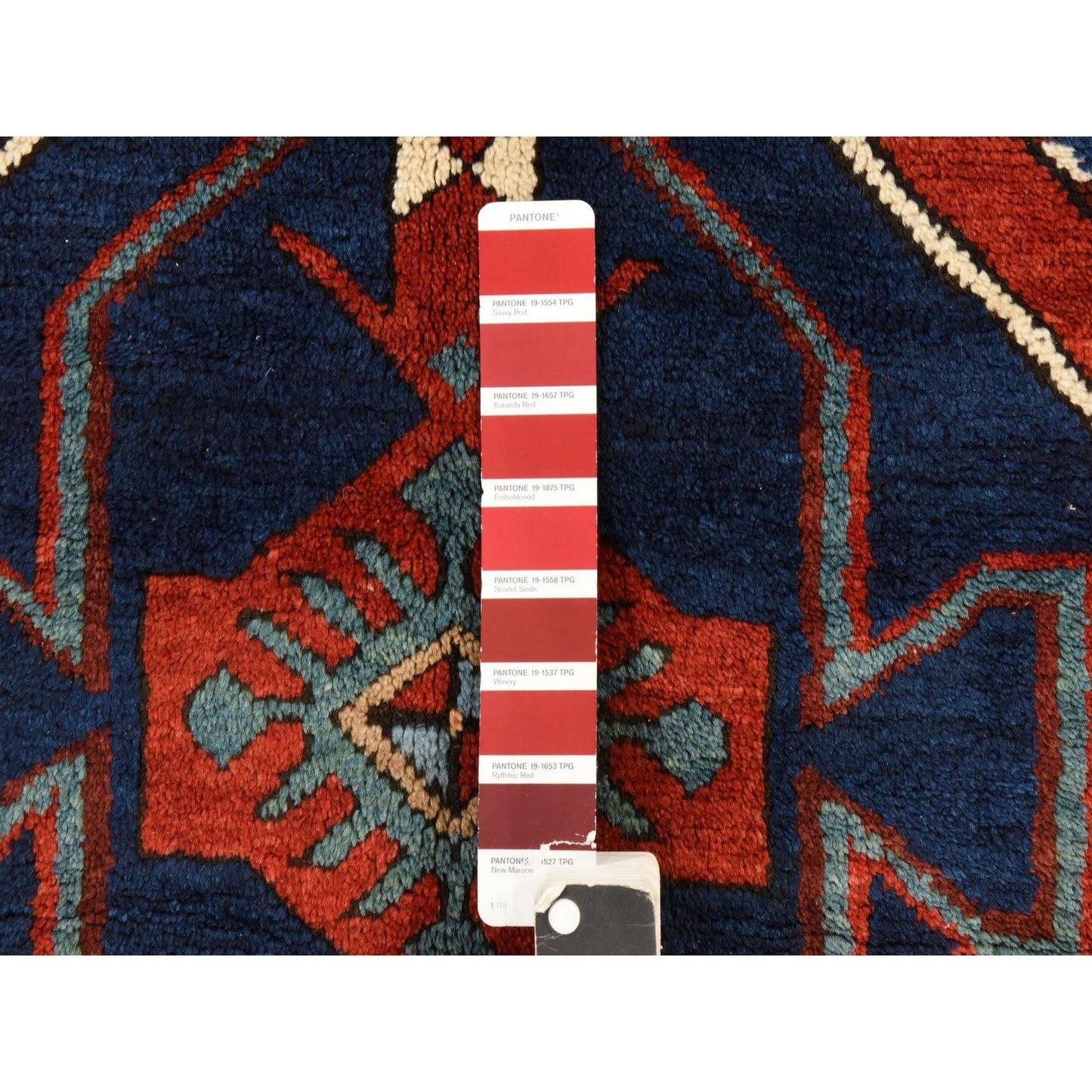 4'X8'9" Navy Blue Antique Caucasian Rug Armenian Kazak Wool Hand Knotted