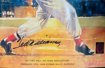 Ted Williams Signed Teds Top Twenty Hit List Framed 16X20 Photo (Green Diamond)
