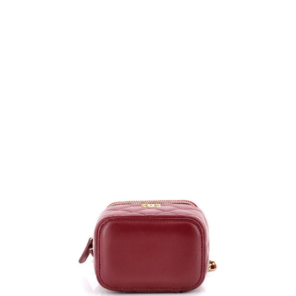 Chanel Classic Top Handle Vanity Case With Chain Quilted Lambskin Mini
