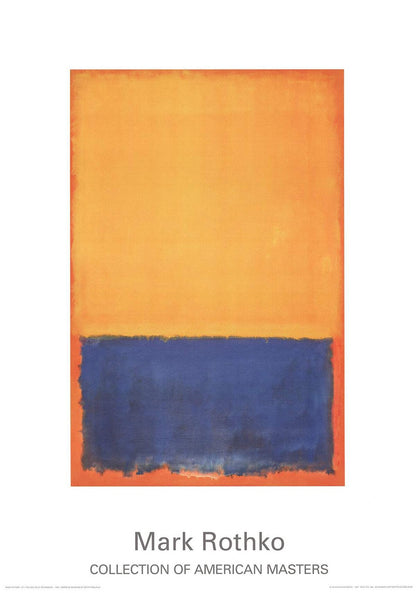 Orange MARK ROTHKO Yellow blue orange (1955) 39" x 27.5" Poster 1988 Abstract