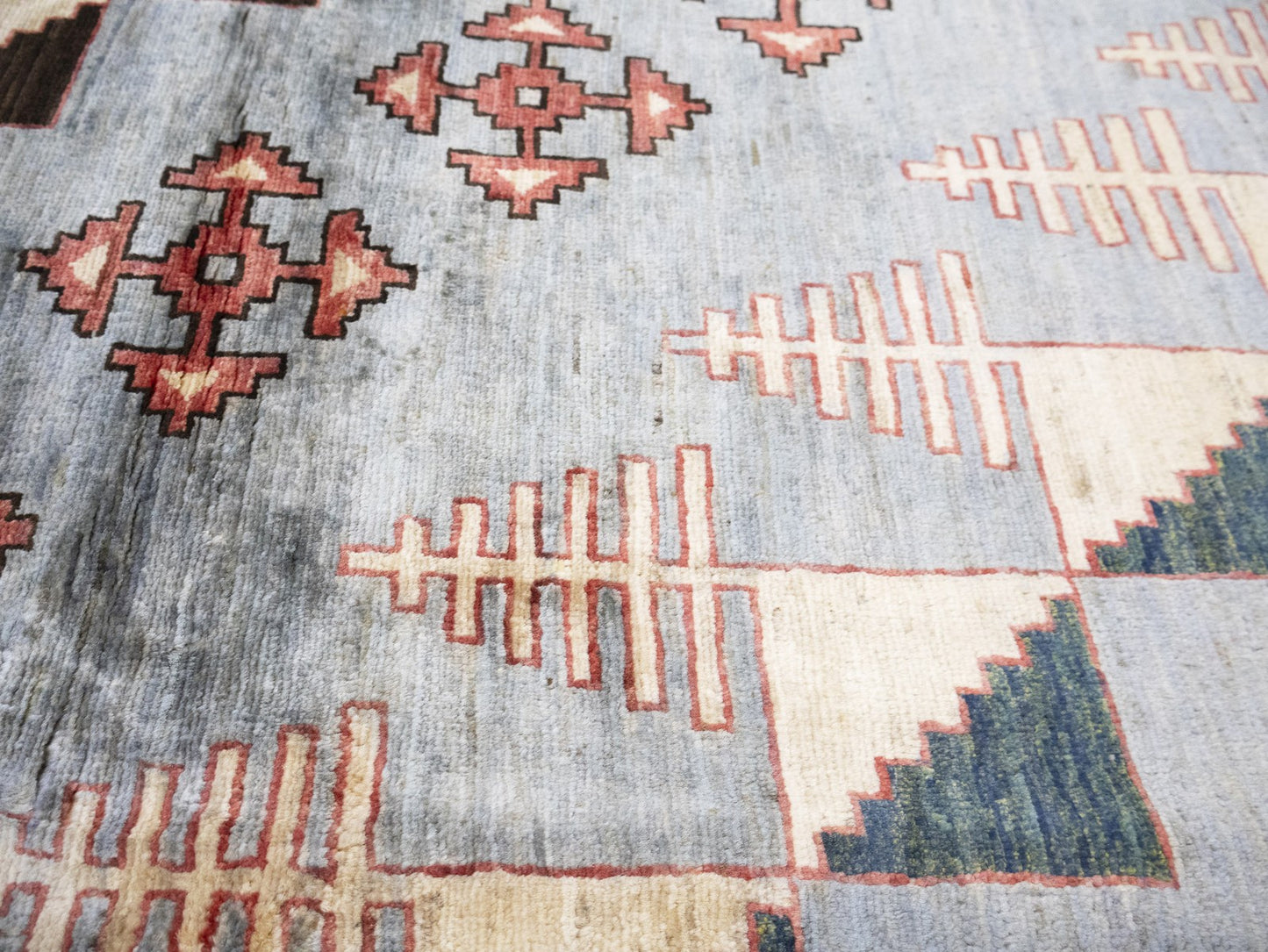 Geometric Tribal Afghan Oriental Rug Handmade Farmhouse Decor Carpet 10X14