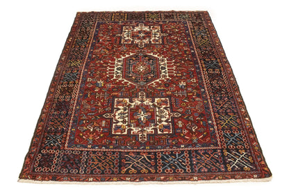 Semi-Antique Oriental Rug Rusty Red Geometric