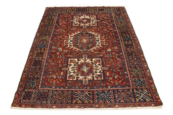 Semi-Antique Oriental Rug Rusty Red Geometric