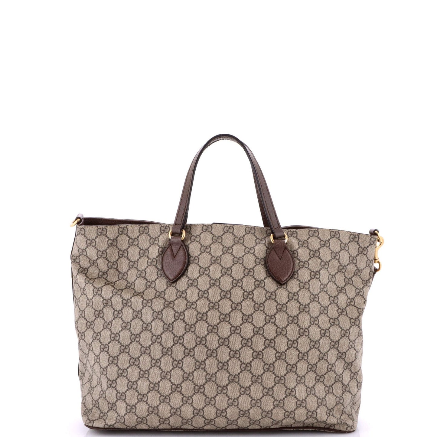 Gucci Courrier Convertible Soft Open Tote Gg Coated Canvas With Applique Large